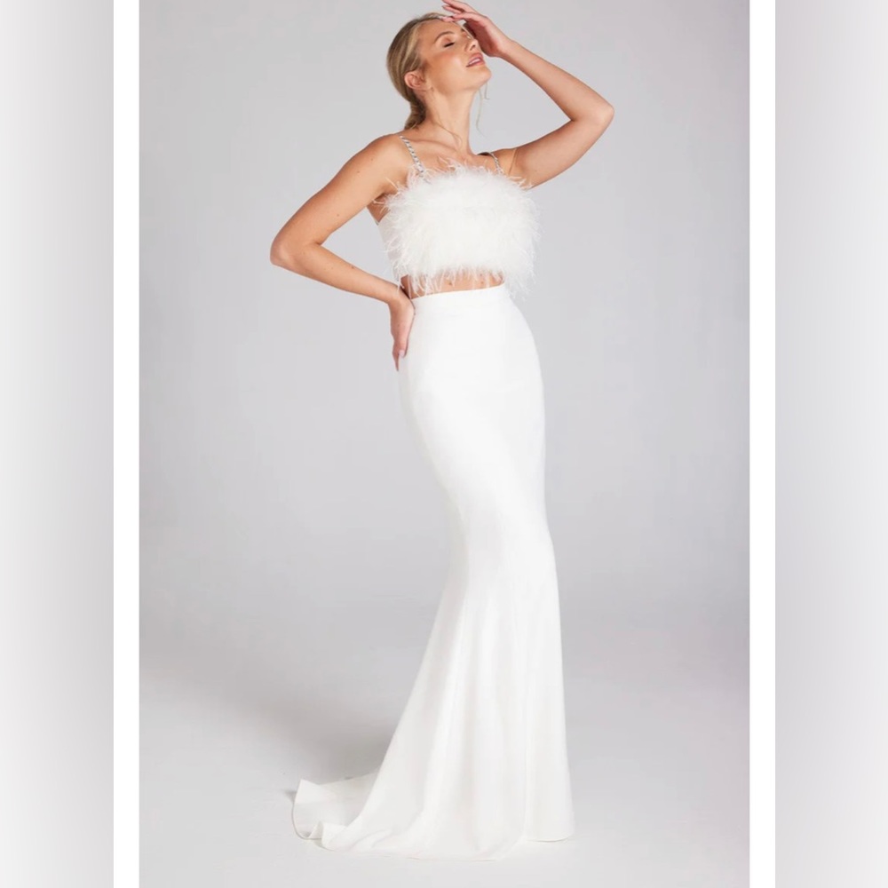 NWT Nadine merabi Carolina white maxi skirt